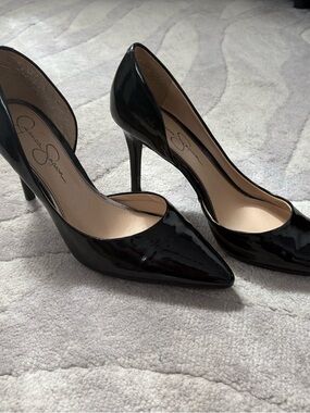 Jessica Simpson Black Patent Pointed Toe Stilettos